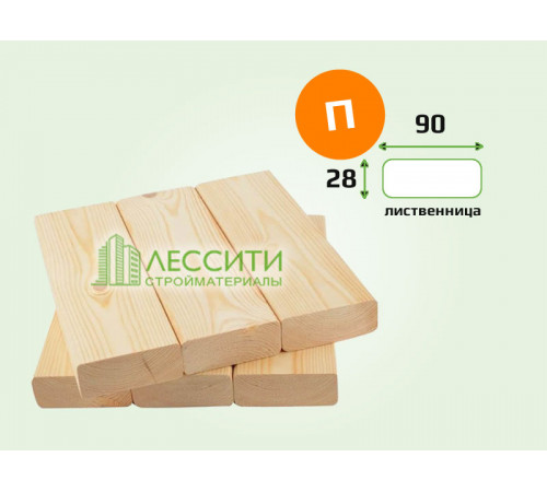 Доска палубная лиственница 28x90 мм сорт Прима